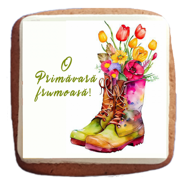 Martisor turta dulce cizme cu flori